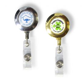 Personalized Silver Metal Badge Reels Individualized Imprint