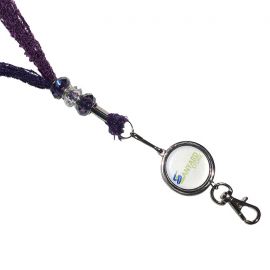 Unique Custom Logo Necklace Lanyards -Glitter Fabric & Beads
