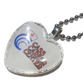 Heart Necklace - Silver Pendant Custom Printed Jewelry